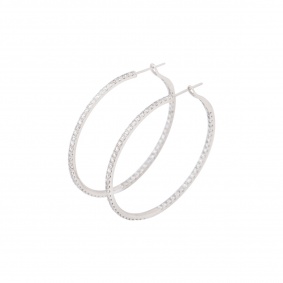 White Gold Diamond Hoop Earrings 2.55ct G/H VS White Gold Diamond Hoop Earrings 2.55ct G/H VS